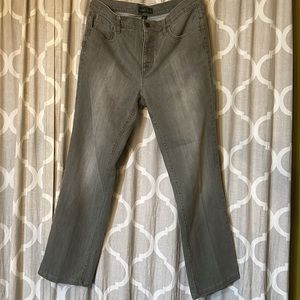 Ralph Lauren, Jeans, light gray, size 12, Women’s, classic straight, stretchy.